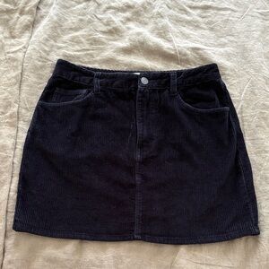 Wilfred Black Corduroy Mini Skirt